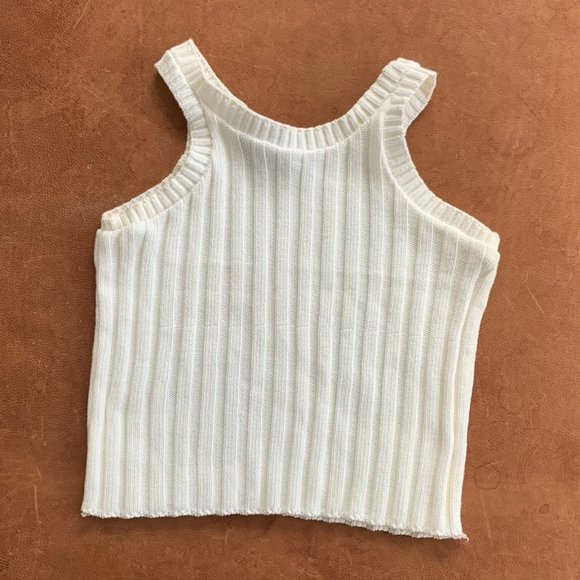 Creatively Cotton Absolutely Sweaters - Creative Cotton Absolutely Cropped Sweater Tank, White, Women's Lg